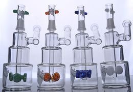 Hitman Glass Bongs Classic Cake smoking Pipe oil Rigs hookah bubbler Pipes with colored tire perc 14 mm male joint