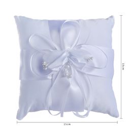 Cheap Ring Satin White Wedding Pillow