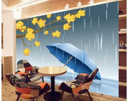 window spring rain tick TV wall decoration painting mural 3d wallpaper 3d wall papers for tv backdrop