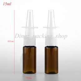(50pcs/lot) 15ml empty brown Plastic spray bottle 15cc Nose sprayer Fine mist spray bottle