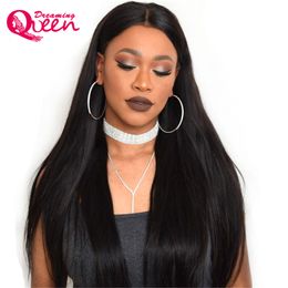 Full End Silky Straight Full Lace Human Hair Wigs 130% Density Brazilian Virgin Hair Wig Pre Plucked Bleached Knots