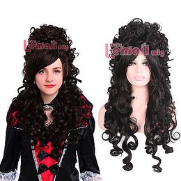 Free Shipping>>Baroque Marie Antoinette Gorgeous Long Wave Black Full Hair Cosplay Wig zy34c