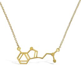 Everfast 10pc/Lot New DMT Molecule Shape Long Pendants Biology Molecule Necklace Mix Lots Link Chain Science Jewellery for Women Men EFN016-C