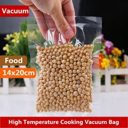 14x20cm High Temperature Cooking Vacuum Clear Packaging Freezer Food Saver Storing Bags Meat Snacks Storage Sealing Plastic Package Pouch