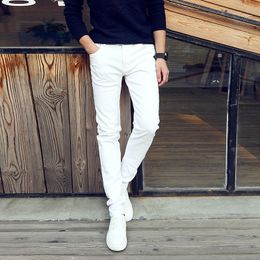 Wholesale- Fashion 2017 Summer Casual Thin Youth business white Stretch jeans pants male teenagers trousers Skinny jeans men leggings