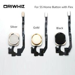 New Arrival Real Picture High Quality Home Button with Flex for iPhone 5S Silver Gold Black Support Mix Order