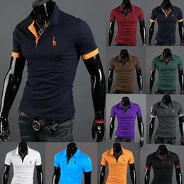 Men's Fashion t-shirts Personality Cultivating Short-sleeved Shirt POLO