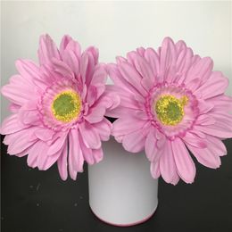 Pink Artificial Silk Daisy Flower Heads 11cm Real Touch Daisy Silk Flowers Chrysanthemum Sunflowers Flowers For Wedding Patry Decoration