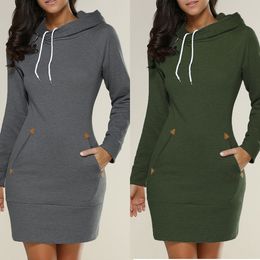 Hot Sale 2017 Autumn Winter Women's High Collar Cotton Long Sleeve Hoodies Sweatshirts Mujeres Plus Size Slim Dress Plus Size S-5XL