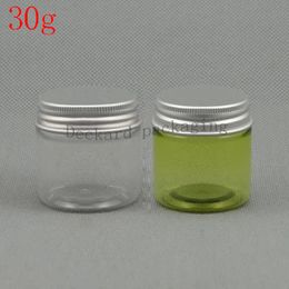 50pcs/lot 30g 30ml Plastic Cosmetic Jar Serum Bottle Aluminium Cap DIY Refillable Empty Eyes Cream Powder Case