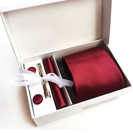 Nova chegada de seda listrada masculina gravatas conjunto de gravata moda formal roupa de negócios festa de casamento sólido hombre corbatas k18