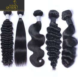 8A capelli umani vergini brasiliani tesse 4 pacchi lisci/onda del corpo/crespi/ricci/profondi/sciolti ondulati peruviani malesi indiani cambogiani capelli Remy