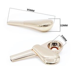 Scoop Shape with Cover Zinc Alloy Smoking Pipe 95mm Length 24mm Diameter Tobacco Pipes Cigarette Smoking Pipes Gift Box