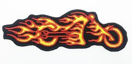 Cheapest Fire Motor Embroidery Iron On Vest Patch Sew On Any Garment Badge Leather Rider Emblem 4" Wholesale Price Patch Free Shipping