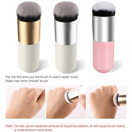 Professional Liquid Foundation Brush Wood Handle Beauty Kabuki Brush Flat Synthetic Hair Makeup Brushes Free Shipping