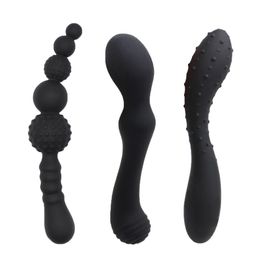 Toysdance 100% Silicone Unisex Flexible Anal Dildo Adult Anal Sex Toys Butt Plug G-spot Massager Sex Products For Women 17420