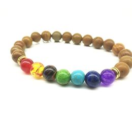 8mm Colourful Natural Energy Stone Beaded Strands Charm Bracelet For Men Women Party Club Fashion Yoga Jewellery