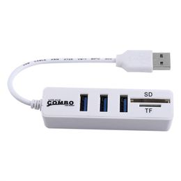 Freeshipping Mini USB Combo 2.0 3 Ports + Card Reader USB Hub High Speed USB Splitter All In One For SD/TF For Computer Laptop Accessories