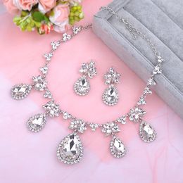 Bling Bling Bridal Necklace & Earrings 2017 Hot Sale Rhinestones Earrings Crystals Wedding Bridal Jewellery Sets High Quality