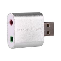 Freeshipping White Color External USB 2.0 7.1 CH Virtual Audio Sound Card Adapter Converter Notebook for Windows XP/Vista/7/8, Mac, Linux