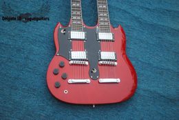 wholesale guitars new Left Handed guitars Custom Shop Red 1275 Double Neck Electric Guitar from china free shipping A123