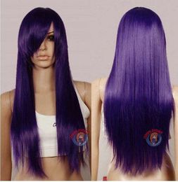 Free Shipping>>>New Dark Purple Long straight cosplay women's wig