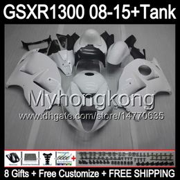 gloss white 8gifts For SUZUKI Hayabusa GSXR1300 08 15 GSXR-1300 14MY19 GSXR 1300 GSX R1300 08 09 10 11 12 13 14 15 white black Fairing Kit