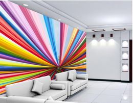 Top Classic 3D European Style Modern fashion rainbow color with beautiful mural 3d wallpaper 3d wall papers for tv backdrop