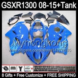 gloss blue 8gifts For SUZUKI Hayabusa GSXR1300 08 15 GSXR-1300 14MY5 GSXR 1300 GSX R1300 08 09 10 11 12 13 14 15 Fairing TOP blue black Kit