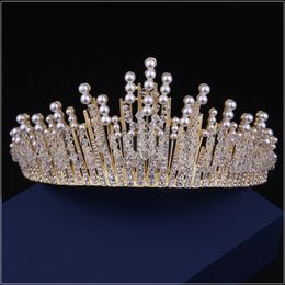 Kronen Tiaras Perlenkrone Kopfschmuck für Hochzeit Hochzeit Kopfschmuck Kopfschmuck für Braut Kleid Kopfschmuck Zubehör Party accesso247H