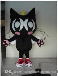 2017 High quality black Cat mascot costume carnival costume Halloween dress EMS free shipping