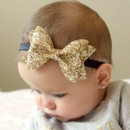 Infant Baby Sequins Bow Headbands Girl Barrettes Headband Girls Hair Clips Accessories Newborn Bowknot Hairbands Photography Props A6883