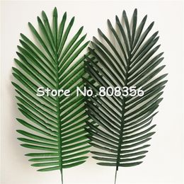 golden tree Australia - Artificial Leaves Simulation Plant Flower Fake Palm Tree Leaf Greenery Green White Golden Silver Colors for Floral Arrangement Accessory Part