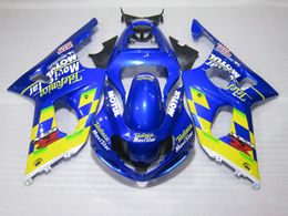 ABS plastic fairing kit for Suzuki GSXR1000 00 01 02 blue yellow fairings set GSXR1000 2000 2001 2002 OT18