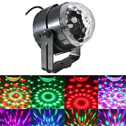 LED Effects Mini Disco DJ Stage Lights, Sound Activated RGB Strobe Crystal Magic Rotating Ball Lights For KTV Xmas Party Wedding Show