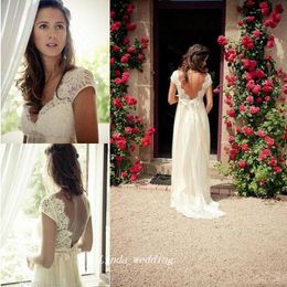 Summer Lace Beach Bohemian Style Wedding Dress High Quality A Line V Neck Backless Bridal Gown Plus Size Vestido De noiva