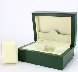 high quality Wooden Box Green Watchs Boxes Gift Box Crown logo Wooden box with Brochures cards Wooden boxs