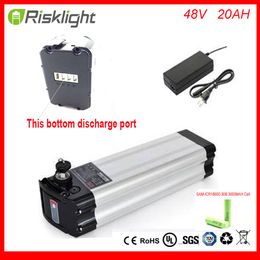 Bottom discharge 48v 20ah silver fish bike battery lithium ion 48v 1000w fish battery for electric bike For Samsung Cell