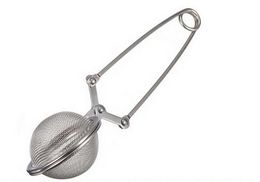 Wholesale Loose Spring Stainless Steel Spoon Tea Mesh Ball Infuser Philtre Teaspoon Squeeze Strainer Wedding Favour Gift Free Shipping