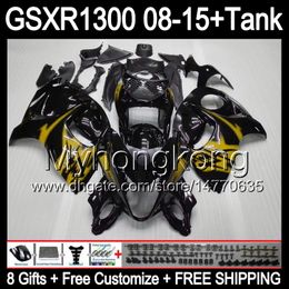 8gifts For SUZUKI Hayabusa GSXR1300 2008 2009 2010 2011 14MY115 gloss black GSXR-1300 GSX R1300 GSXR 1300 2012 2013 2014 2015 black Fairing