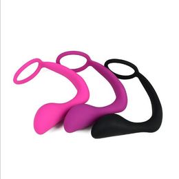 Silicone Male Prostate Stimulation Massager Cock Ring Anal Sex Toys Anal Butt Plug for Men, Adult Erotic Anal Sex Toys