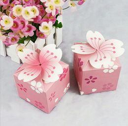 100pcs Cherry blossoms Flower Candy Box Chocolates Boxes For Wedding Engagemant Party Baby Shower Favour Gift