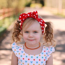 Baby Girls Headband Polka Dot Turban Twist Headbands Infant Kids Cotton Hairbands Children Bunny Knot Head Wrap KHA532