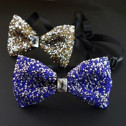 Men Bow ties crystal diamond bowtie 14 colors adjust the buckle Men's married bowknot Necktie Occupational tie for Christmas Gift