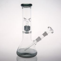 Elegant Gray Beaker Glass Bong 30cm Tall 18.8mm Joint Size Glass Bong Tire Percolato Water Pipe with Bowl Down Stem Smoking Hookahs in Stock