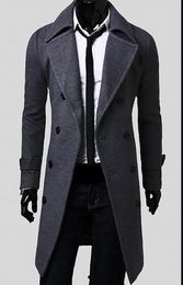 2020 Hot Sale 2015 New Brand Winter Mens Long Pea Coat Mens Wool Coat Turn Down Collar Double Breasted Men Trench Coat England Wind From Cnaonist, 2020 Hot Sale 2015 New Brand Winter Mens Long Pea Coat Mens Wool Coat Turn Down Collar Double Breasted Men Trench Coat England Wind From Cnaonist,
