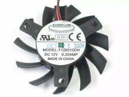 Free Shipping For EVERFLOW T126010DH DC 12V 0.20AmP 2-wire 2-pin connector 60mm Server Cooling Round fan