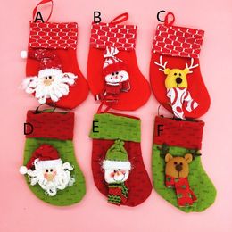 2017 Hot Sale Christmas Decorations Stocking Christmas gift bag mini cute Christmas socks high 6 Colours 77