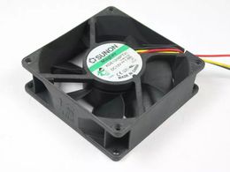 Free Shipping For SUNON KDE1208PTV, 13.MS.AF.GN DC 12V 1.6W 3-wire 3-pin connector 80mm 80x80x25mm Server Square Cooling fan