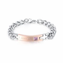 IGD0173 Love Gift "I love You""I know" Couple Bracelet with Crytal Stone Boyfriend Girlfriend Lover Jewellery Exquisite Gift Dropship Free Box
